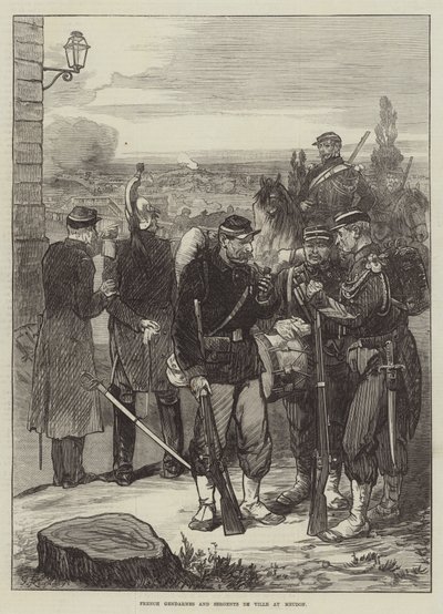 French Gendarmes and Sergents de Ville at Meudon by Felix Regamey